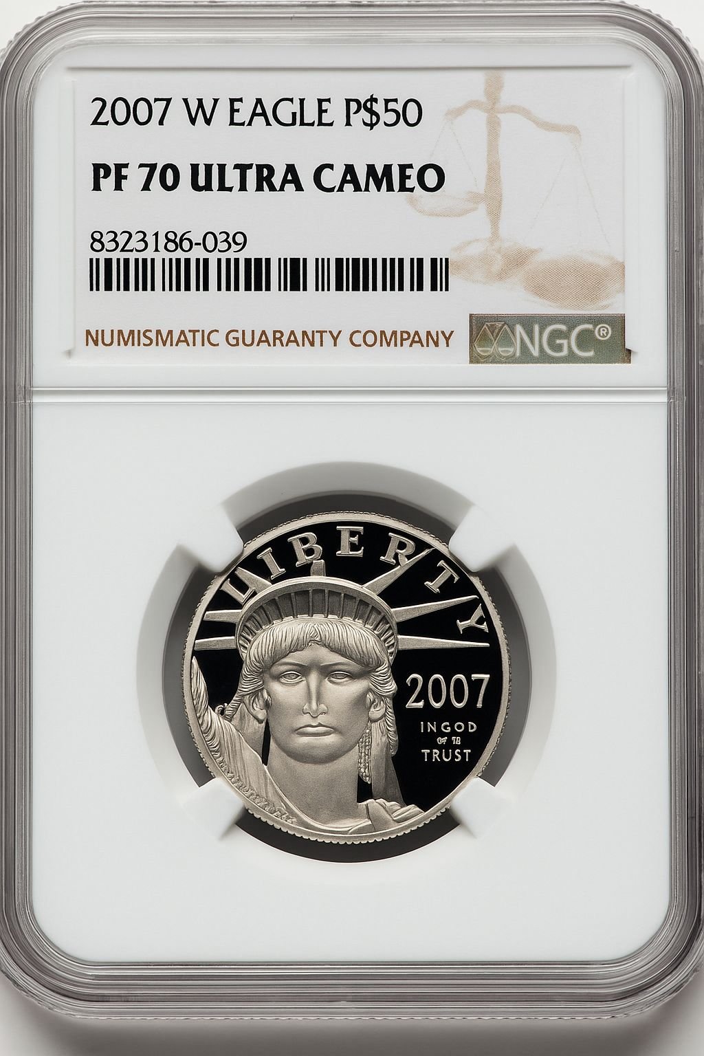 2007-W $50 Half-Ounce Platinum Eagle Statue of Liberty Brown Label NGC PF70 (519548167)
