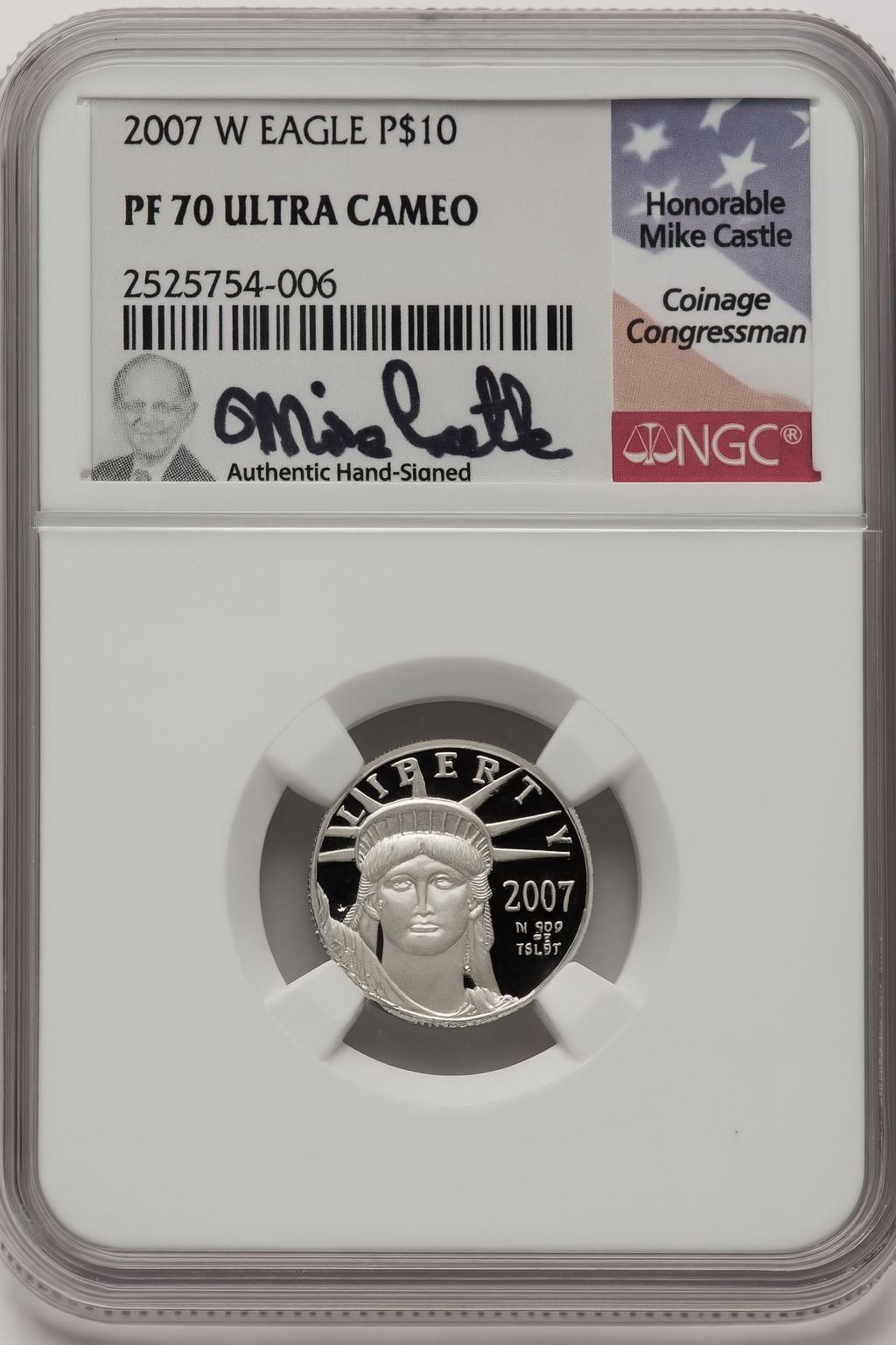 2007-W Platinum American Eagle 4-Coin Set ER NGC PF70 Mike Castle