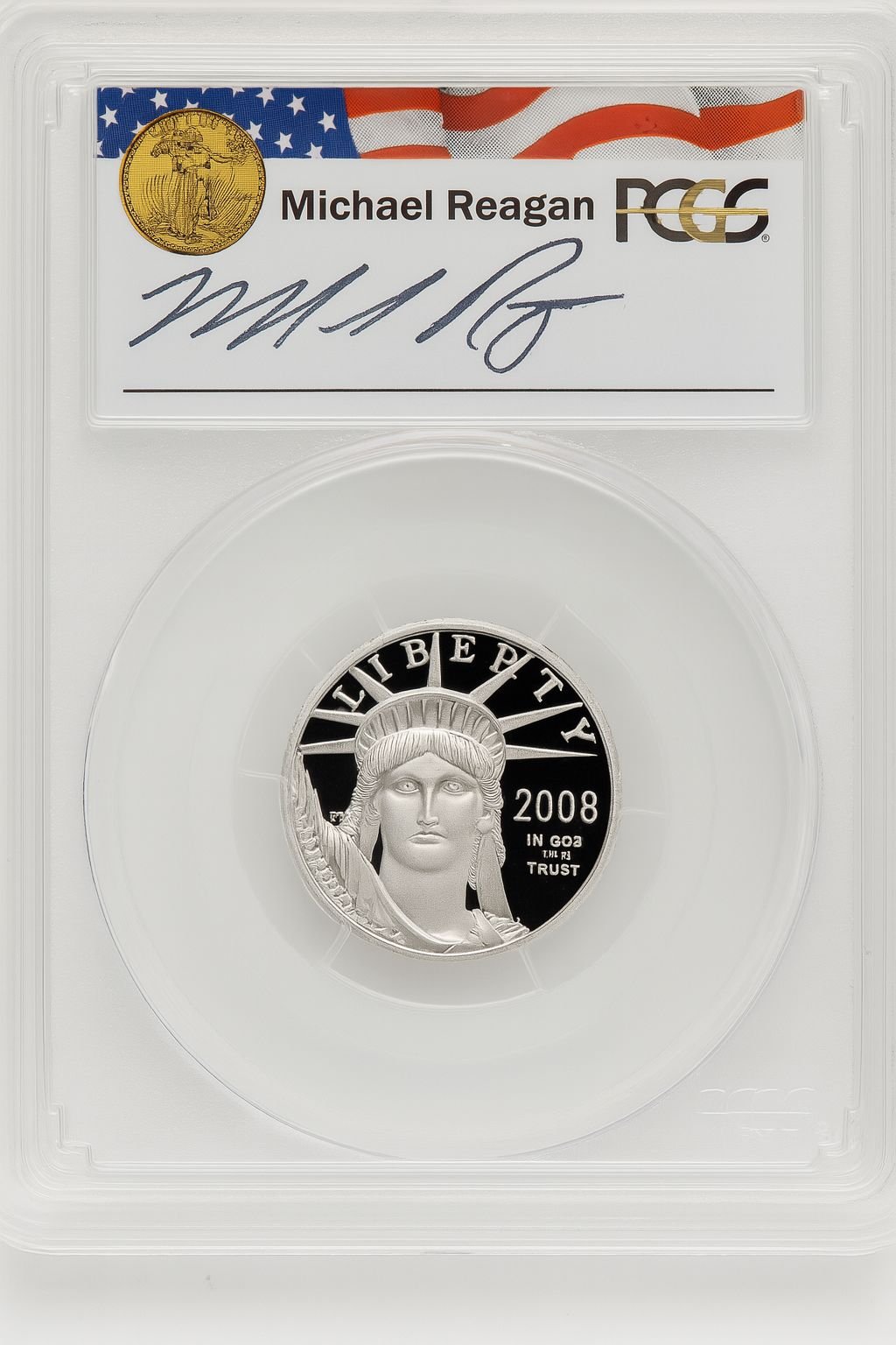 2008-W $10 Tenth-Ounce Platinum Eagle Michael Reagan Reagan Legacy Series PCGS PR70