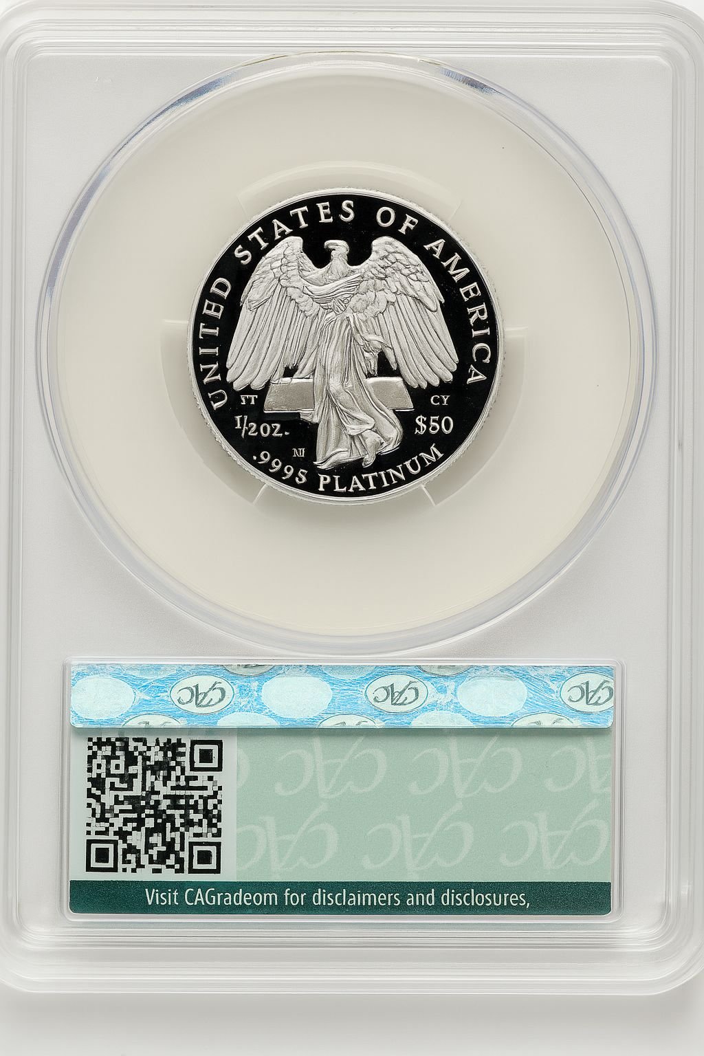 2008-W $50 Half-Ounce Platinum Eagle First Strike First Delivery CACG PR70 - Image 2
