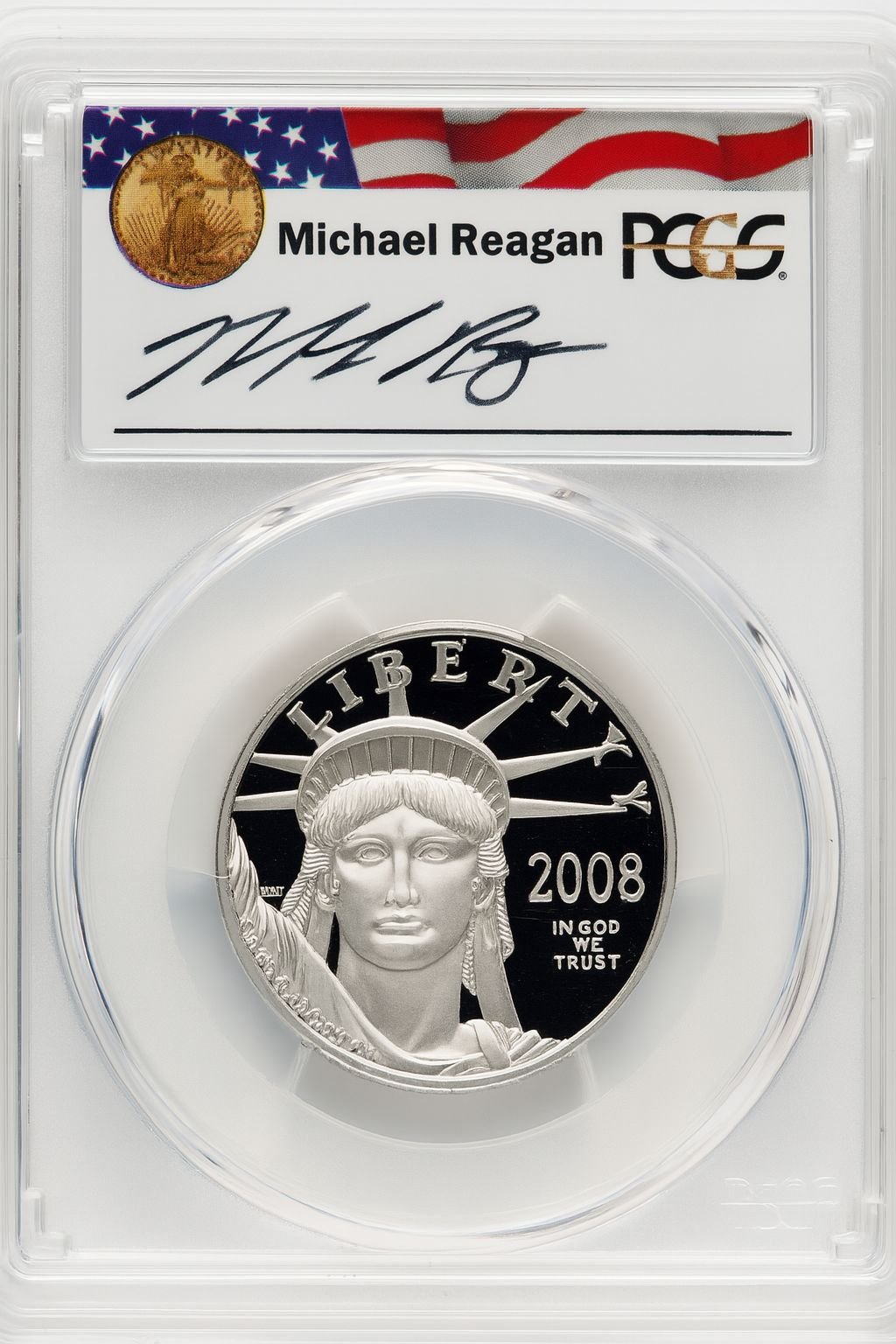 2008-W $50 Half-Ounce Platinum Michael Reagan Reagan Legacy Series PCGS PR70