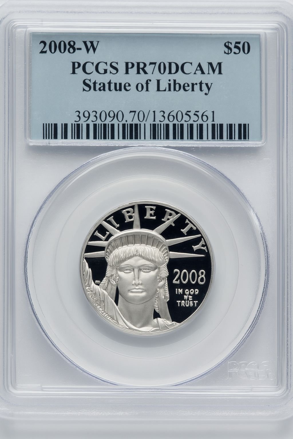 2008-W $50 Half-Ounce Platinum PCGS PR70 (505950069)