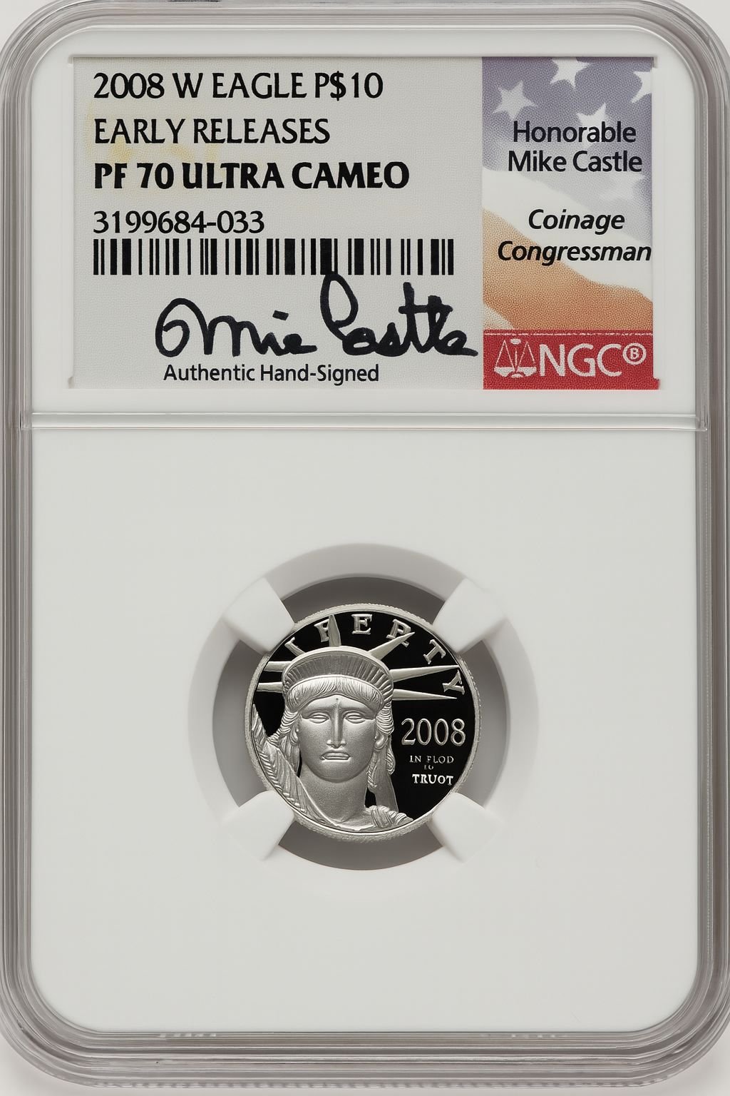 2008-W Platinum American Eagle 4-Coin Set ER NGC PF70 Mike Castle