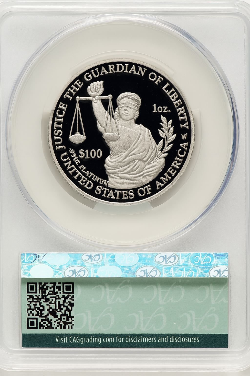 2010-W $100 One-Ounce Platinum Eagle First Strike First Day Of Delivery CACG PR70 - Image 2