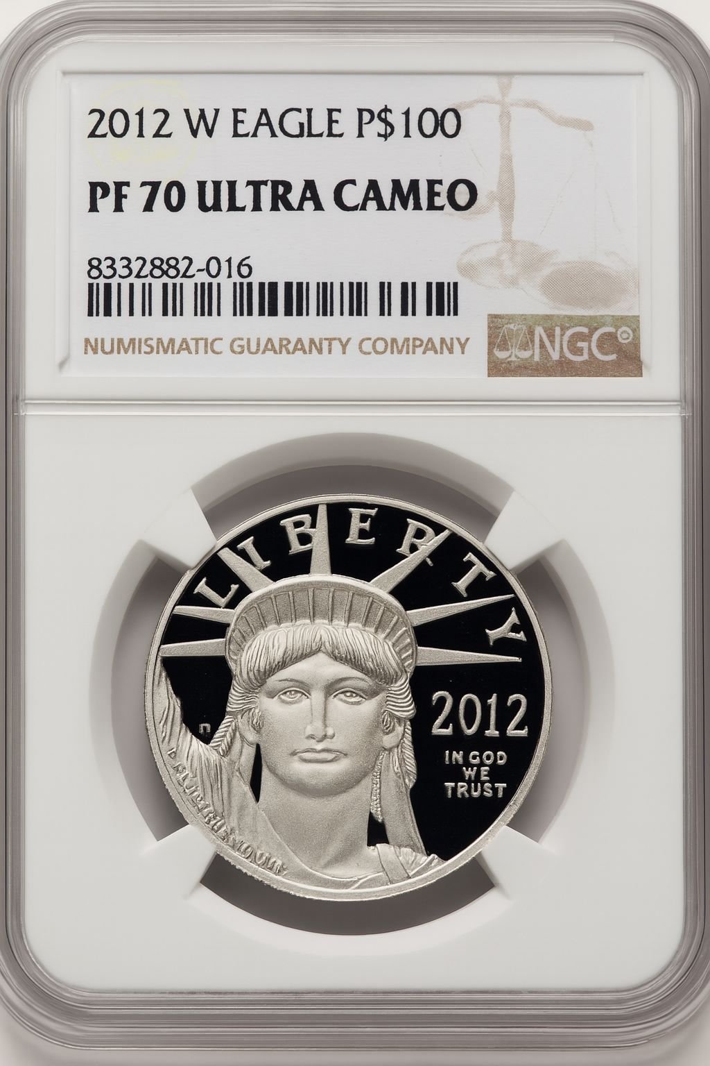 2012-W $100 One-Ounce Platinum Eagle Brown Label NGC PF70 (774692019)