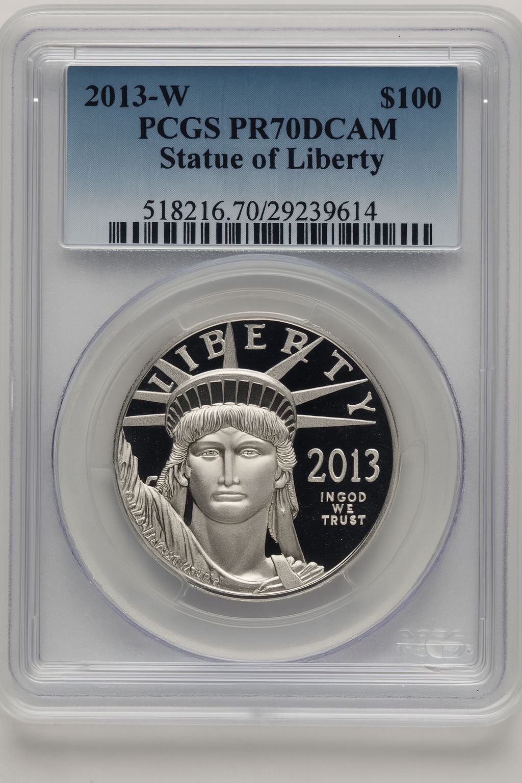 2013-W $100 One-Ounce Platinum Eagle Blue Gradient PCGS PR70 (770462080)