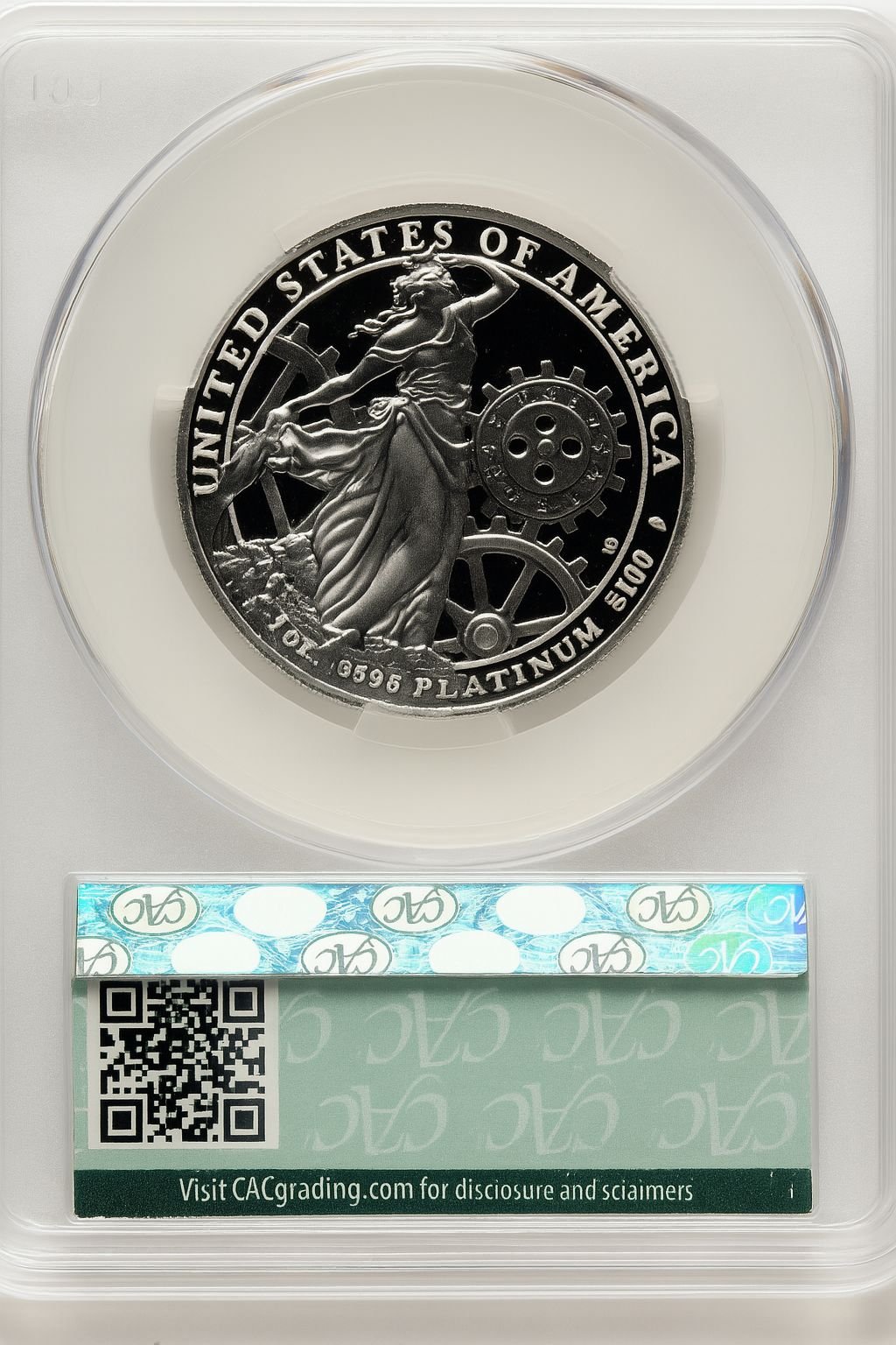 2013-W $100 One-Ounce Platinum Eagle First Day Of Delivery CACG PR70 - Image 2