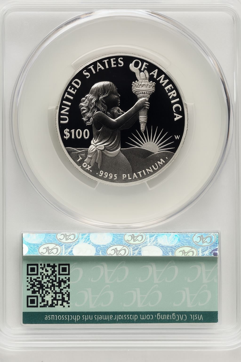 2014-W $100 One-Ounce Platinum Eagle Brown Label CACG PR70 - Image 2