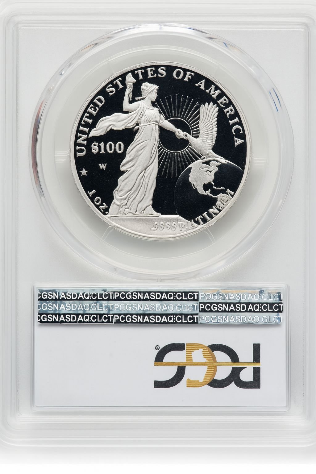 2015-W $100 One-Ounce Platinum EagleFirst Day of Issue FDI Blue Gradient PCGS PR70 - Image 2