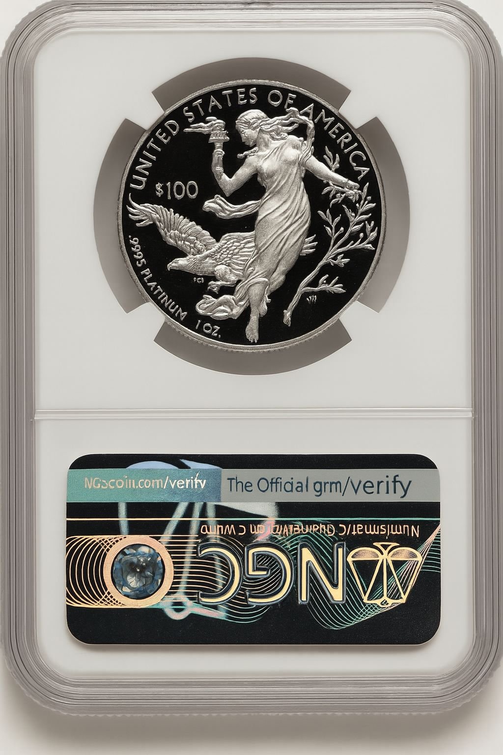 2016-W $100 One-Ounce Platinum Eagle First Strike ER Mike Castle NGC PF70 - Image 2