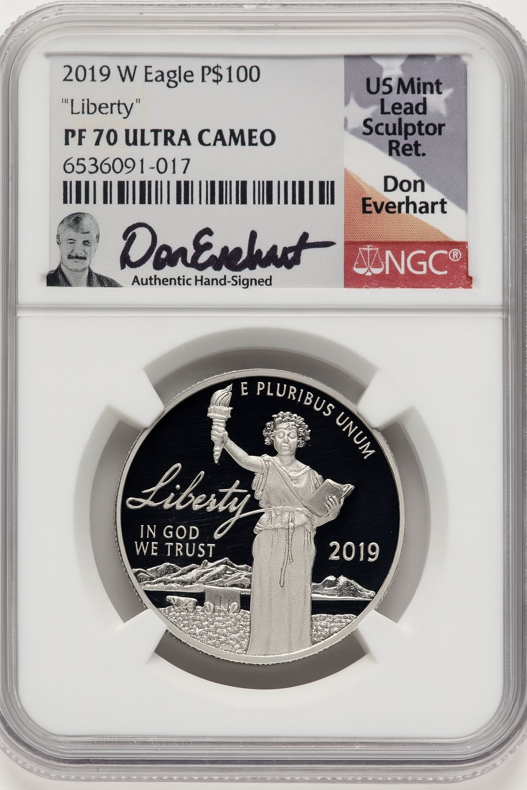 2019-W $100 One-Ounce Platinum Eagle Liberty Don Everhart NGC PF70