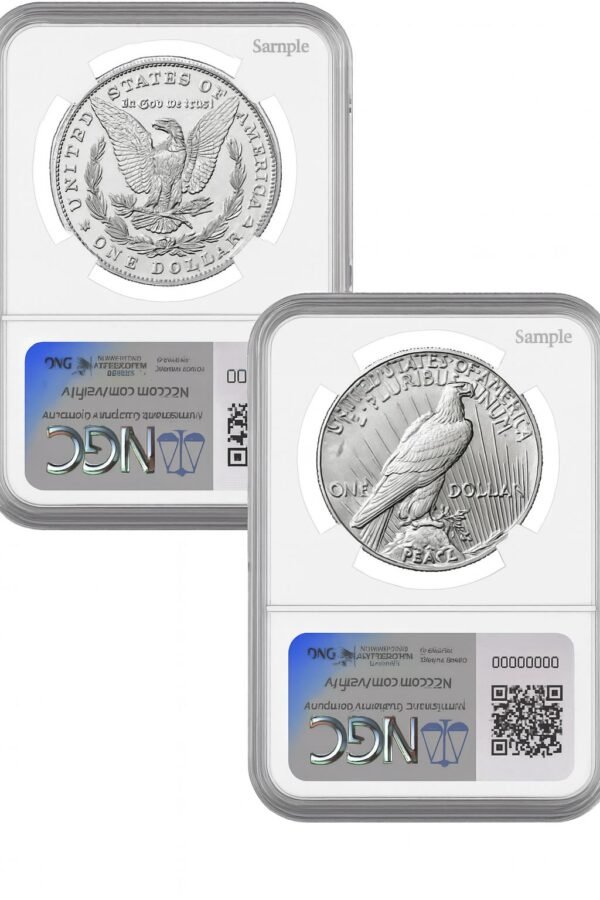 2025 Morgan and Peace Silver Dollar 2pc Set FDI NGC MS70 Harrigal - Image 2