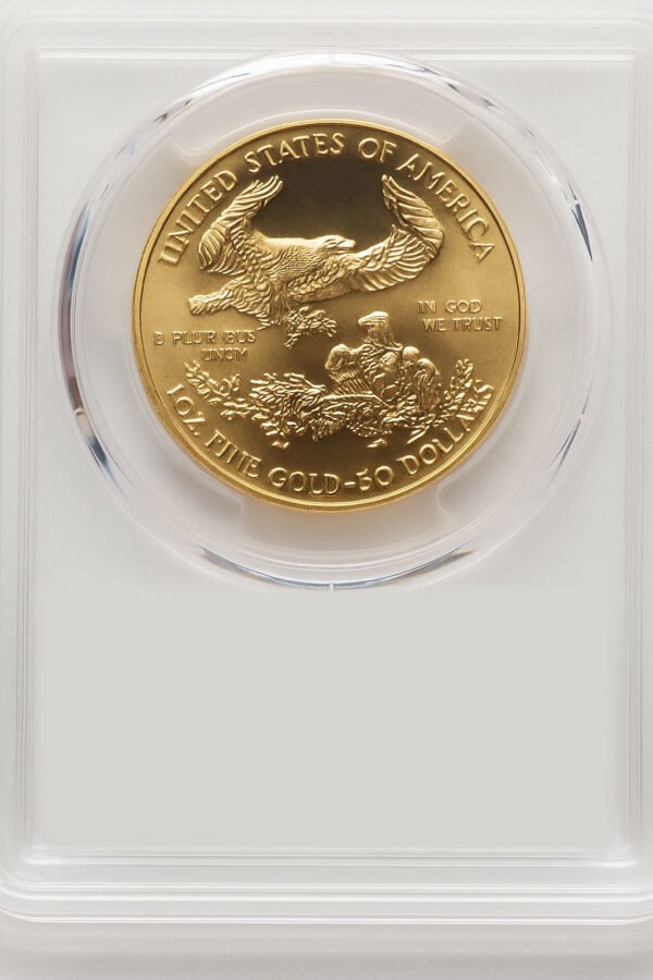 1992 $50 One-Ounce Gold Eagle Blue Gradient PCGS MS70 - Image 2