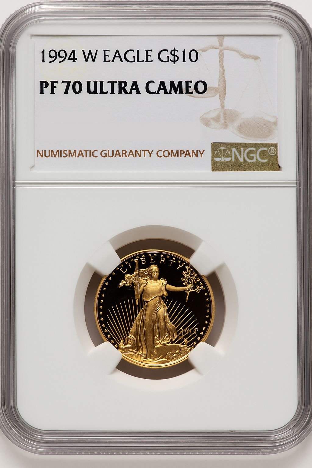 1994-W $10 Quarter-Ounce Gold Eagle Brown Label NGC PF70 (519589037)