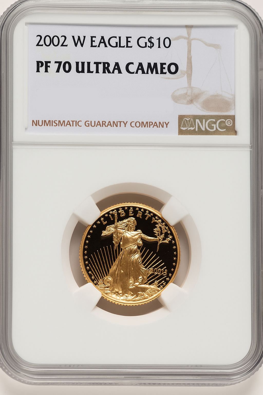 2002-W $10 Quarter-Ounce Gold Eagle Brown Label NGC PF70 (774415011)