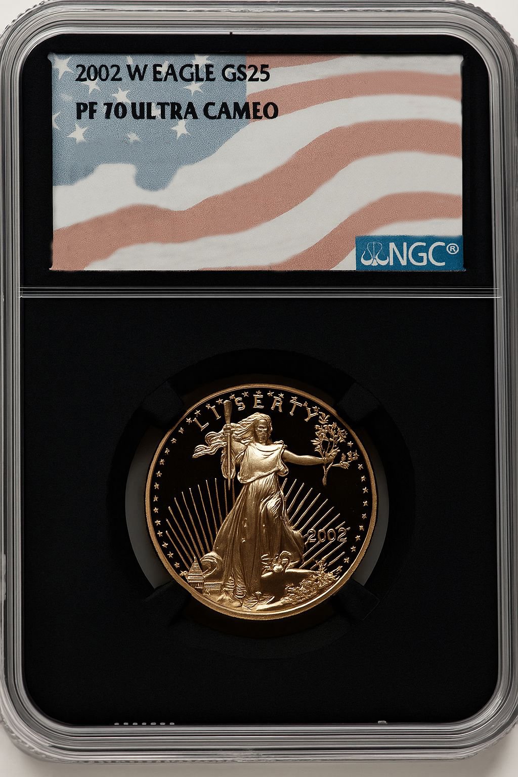 2002-W $25 Half-Ounce Gold Eagle Miles Standish NGC PF70