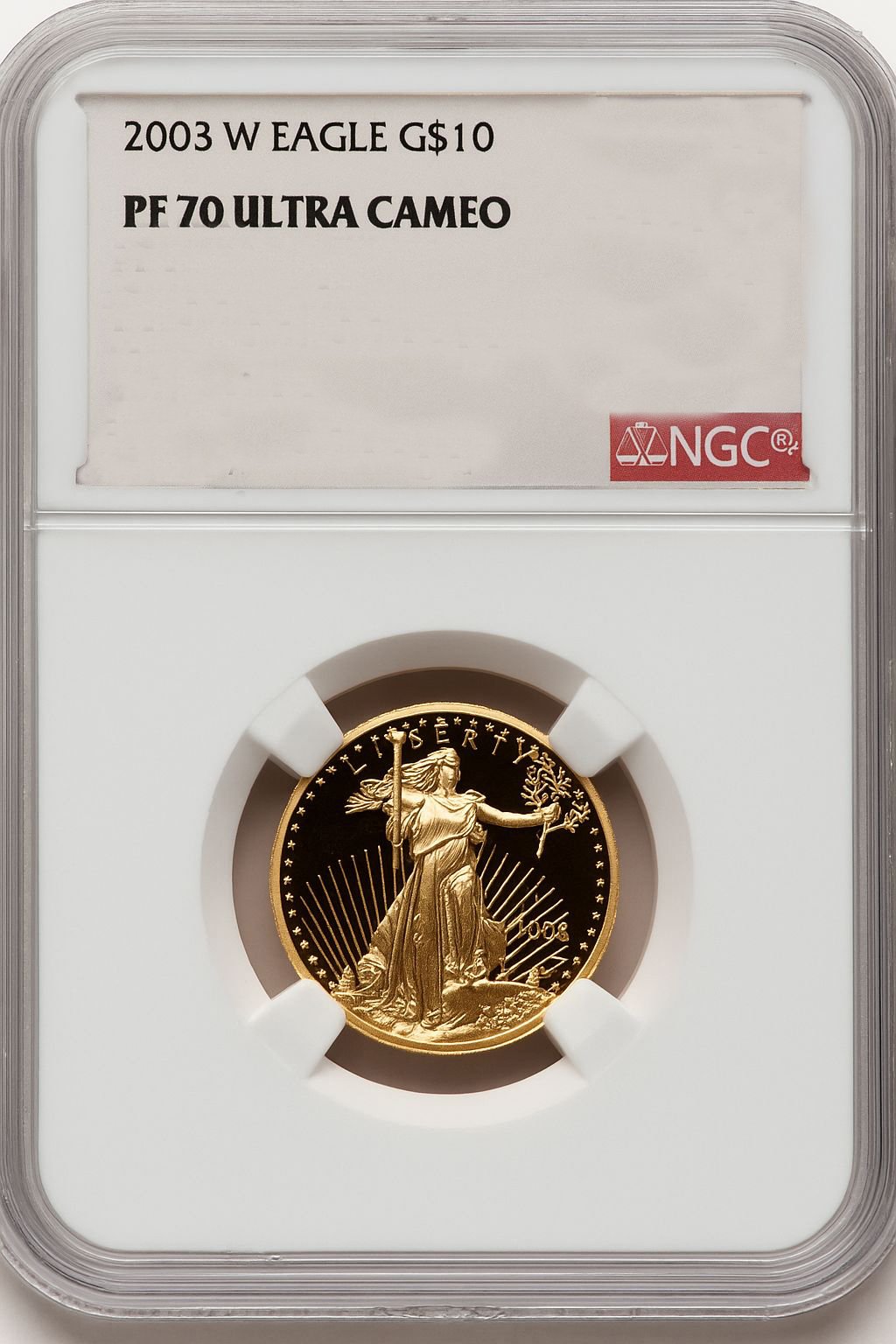 2003-W $10 Quarter-Ounce Gold Eagle John Mercanti NGC PF70