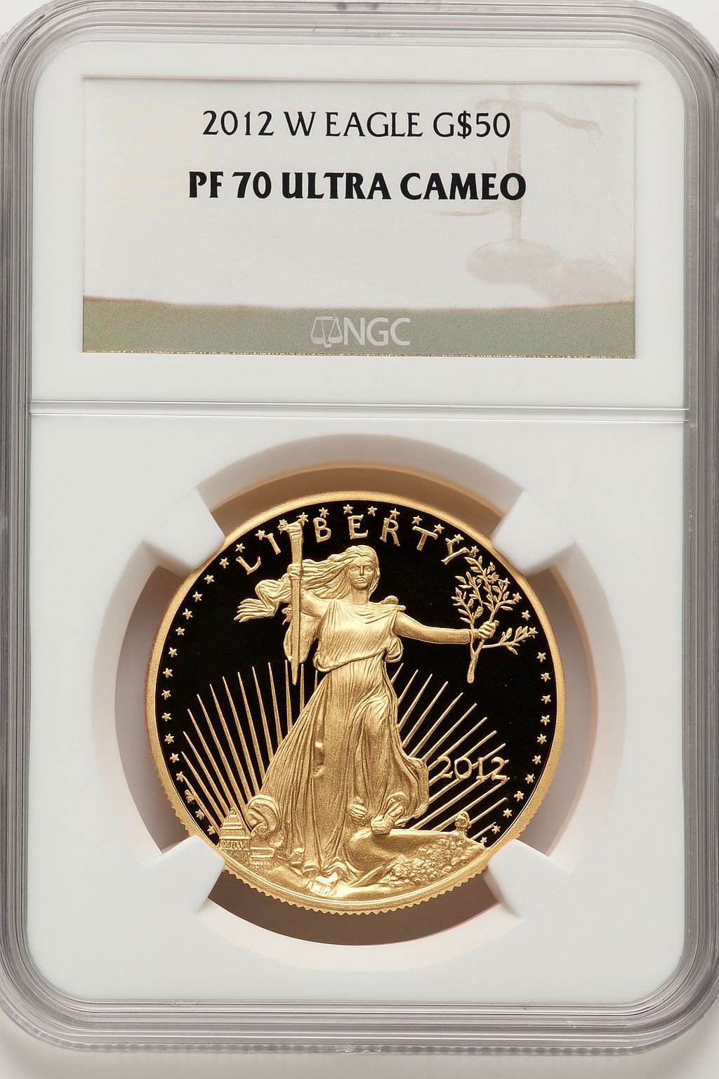 2012-W $50 One-Ounce Gold Eagle Brown Label NGC PF70 (521154018)
