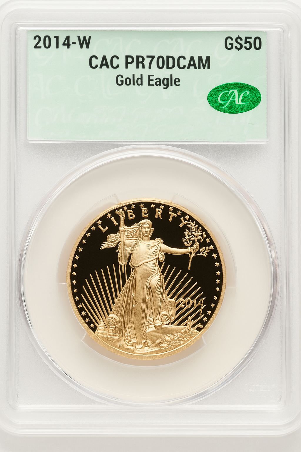 2014-W $50 One-Ounce Gold Eagle CACG PR70