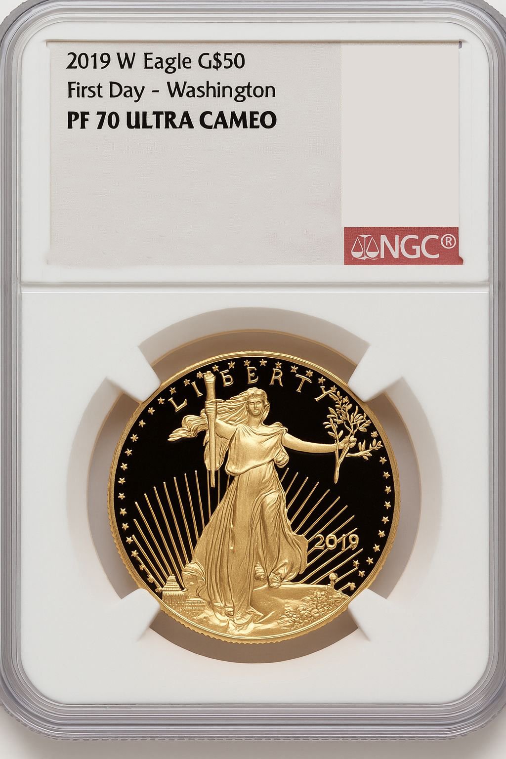 2019-W $50 One-Ounce Gold Eagle First Strike Mike Castle NGC PF70